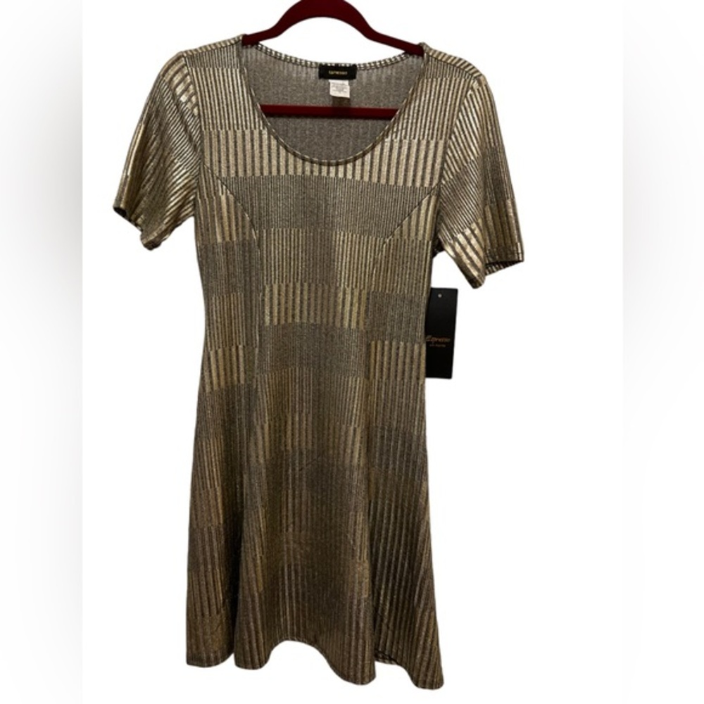 Expresso A-line Princess Style Metallic Gold and Gray NWT Size SP